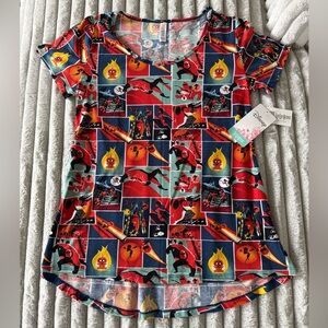 LuLaRoe Disney Women’s The Incredibles Short Sleeve Tee - Red/Blue/Yellow/Green